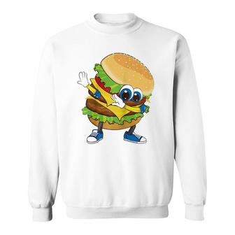 Cool Dabbing Burger Funny Street Dancer Hamburger Lover Gift Raglan Baseball Tee Sweatshirt | Mazezy CA