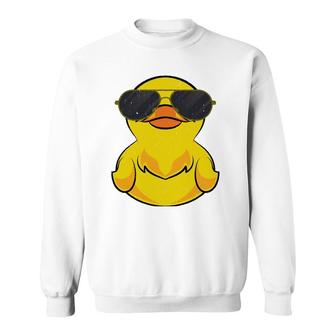 Cool Duckie Sunglasses Duckling Funny Ducky Rubber Duck Sweatshirt | Mazezy