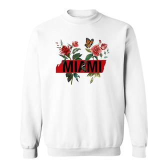 Cool Floral Miami Beach I Love Miami Florida Miami Sweatshirt | Mazezy