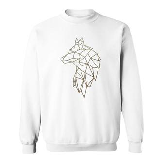 Cool Gemetric Wolf Design Sweatshirt | Mazezy