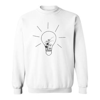 Cool Idea Light Bulb Vintage Flowers Leaves Sweatshirt | Mazezy