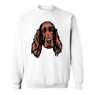 Cool Irish Setter Face Dog Sweatshirt | Mazezy
