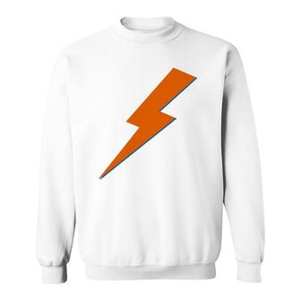Cool Orange Blue Lightning Bolt Thunderlight Print Sweatshirt | Mazezy