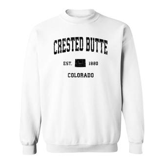Crested Butte Colorado Co Vintage Sports Design Black Print Sweatshirt | Mazezy