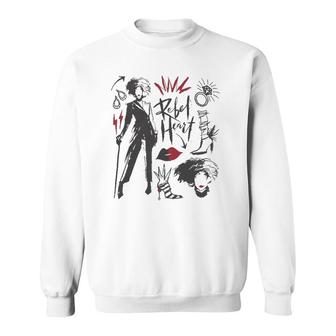 Cruella Rebel Heart Collage Sketches Sweatshirt