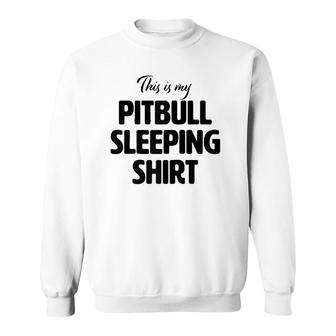 Cute & Funny Pitbull Sleeping Tee For Christmas Pitty Pyjama Raglan Baseball Tee Sweatshirt | Mazezy