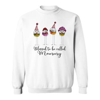 Cute Blessed To Be Called Mommy White Sweatshirt | Mazezy