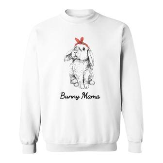 Cute Bunny Mama Lop Eared Rabbit Wearing Bandana Sweatshirt | Mazezy
