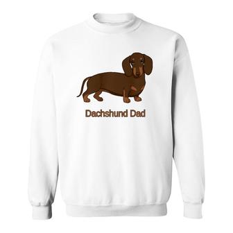 Cute Chocolate Dachshund Dad Sweatshirt | Mazezy