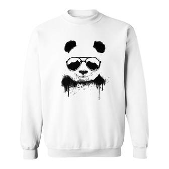 Cute Giant Panda, Bear With Sunglasses Sweatshirt | Mazezy