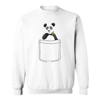 Cute Panda In The Pocket, Panda Sweatshirt | Mazezy
