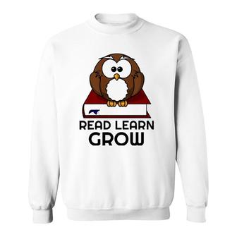 Cute Read Learn Grow Wise Owl English Teacher Design Sweatshirt | Mazezy