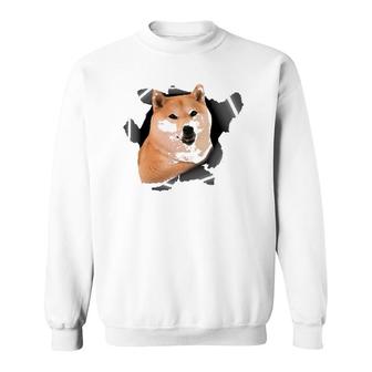Cute Shiba Inu Torn Cloth - Shiba Inu Lover Dog Owner Puppy Sweatshirt | Mazezy