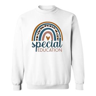 Cute Special Education Leopard Print Sped Teacher Gift Idea Sweatshirt | Mazezy