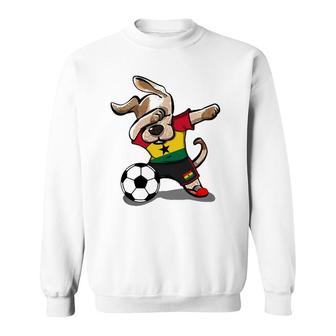 Dabbing Dog Ghana Soccer Fans Jersey Ghanaian Flag Football Sweatshirt | Mazezy