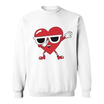 Dabbing Heart Love Dab Valentine's Day Sweatshirt | Mazezy