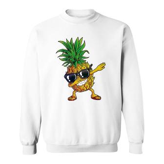 Dabbing Pineapple Sunglasses Aloha Beaches Hawaii Hawaiian Premium Sweatshirt | Mazezy