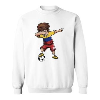 Dabbing Soccer Boy Colombia Flag Jersey Sweatshirt | Mazezy