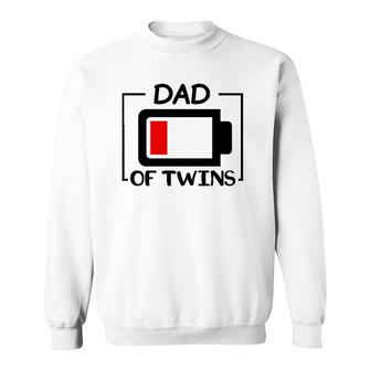 Dad Of Twins Low Battery Tired Twins Dad Sweatshirt | Mazezy UK