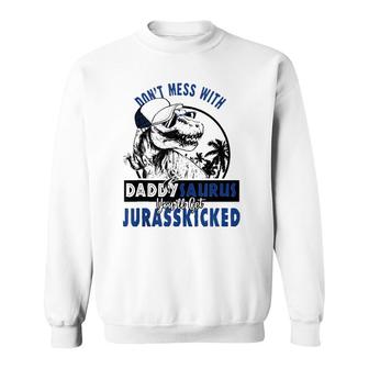 Daddysaurus Dad Husband Father's Day Gift Matching Dinosaur Tank Top Sweatshirt | Mazezy