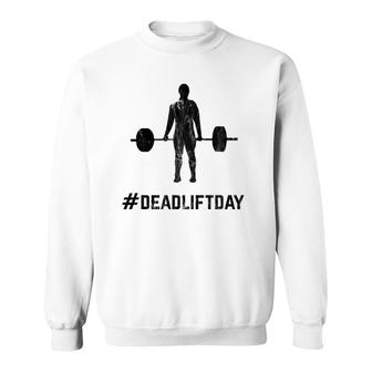 Deadlift Day Retro Vintage Barbell Gym Lifting Sweatshirt | Mazezy