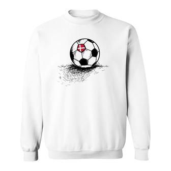 Denmark Soccer Ball Flag Jersey Danish Football Gift Sweatshirt | Mazezy