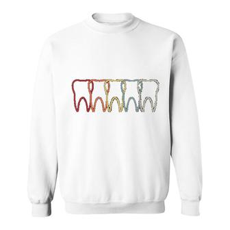 Dental Hygienist Retro Teeth Dentist Sweatshirt | Mazezy