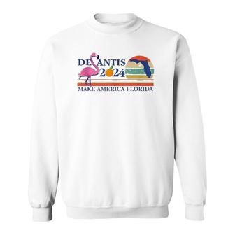 Desantis 2024 Make America Florida Flamingo Vintage Retro Sweatshirt | Mazezy AU