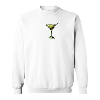 Dirty Martini Heartbeat Cocktail Glass Happy Hour Sweatshirt | Mazezy AU