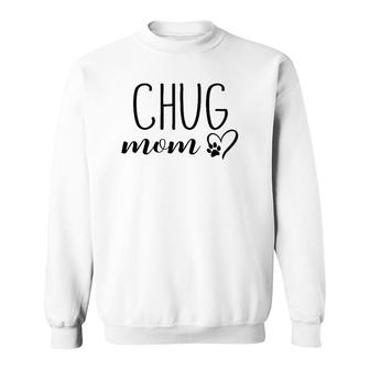Dog Paw Print Heart Chug Mom Sweatshirt | Mazezy