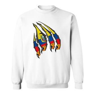 Ecuador Patriotic American Eagle Claws With Ecuadorian Flag Sweatshirt | Mazezy