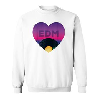 Edm Vinyl Disc Retro Vintage Electronic Dance Music Sweatshirt | Mazezy