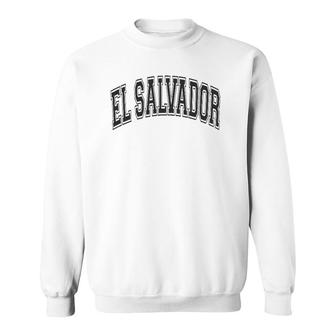 El Salvador Varsity Style Black With Black Text Sweatshirt | Mazezy