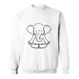 Elephant Yoga Gifts Funny Elephant Namaste Hatha Yoga Sweatshirt | Mazezy