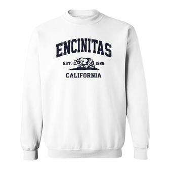 Encinitas California Ca Vintage State Athletic Style Sweatshirt | Mazezy