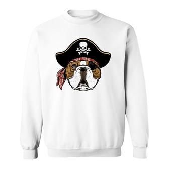 English Bulldog Pirate Hat Halloween Gifts Boys Kids Bzr Sweatshirt | Mazezy