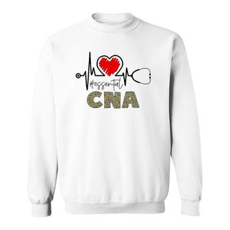 Essential Cna Heart Leopard Nurse Funny Nursing Lovers Gifts Sweatshirt | Mazezy