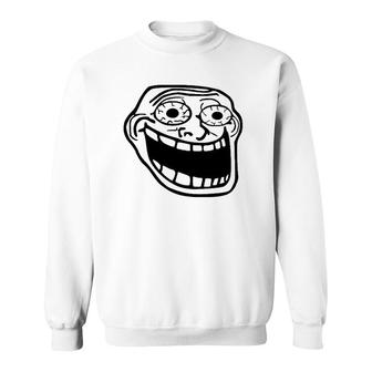 Excited Troll Face Meme Sweatshirt | Mazezy