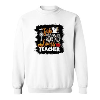 Fab Boo Lous Teacher Scary Pumpkin Apple Bats Spider Sweatshirt | Mazezy