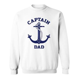 Father's Day Nautical Anchor Captain Dad Sweatshirt | Mazezy