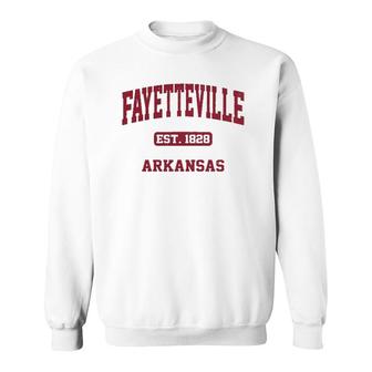 Fayetteville Arkansas Vintage State Athletic Style Sweatshirt | Mazezy