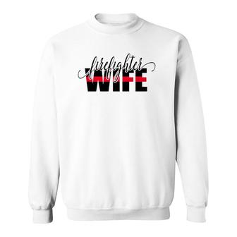 Firefighter Wife Thin Red Line Sweatshirt | Mazezy