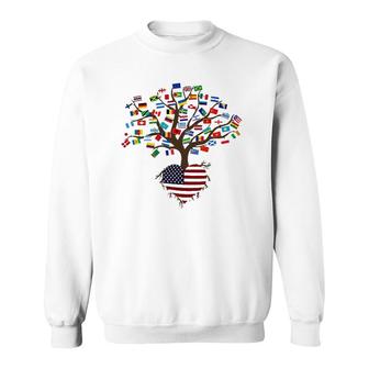Flags Of The Countries Of The World And American Flag Sweatshirt | Mazezy
