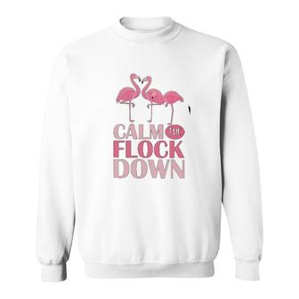 Flamingo Calm The Flock Down Sweatshirt | Mazezy