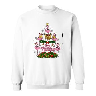 Flamingo Happy Holiday Sweatshirt | Mazezy