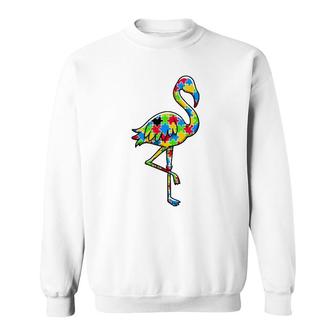 Flamingo Puzzle Autism Awareness Men Women Kids Teachers Sweatshirt | Mazezy