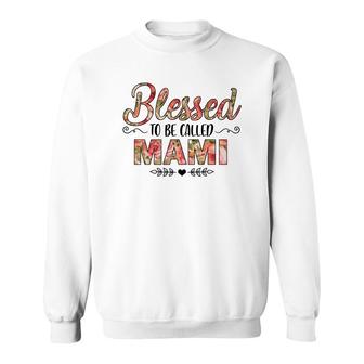 Flower Blessed To Be Called Mami White Sweatshirt | Mazezy