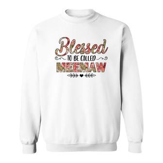 Flower Blessed To Be Called Meemaw White Sweatshirt | Mazezy