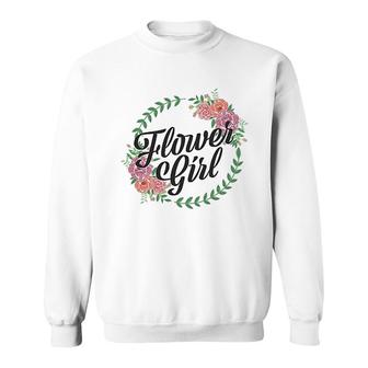 Flower Girl With Flower Circle Sweatshirt | Mazezy