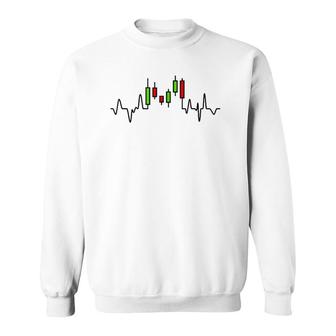 Forex Or Stock Trader Candlestick Chart Heartbeat Graph Sweatshirt | Mazezy